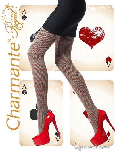 Колготки Charmante, цвет серый, красный