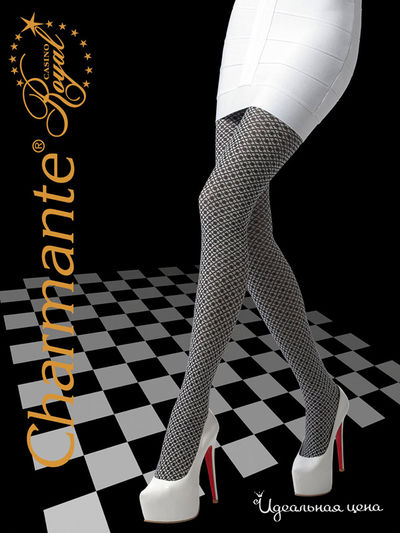 Колготки, 80 den Charmante, цвет чёрный, белый
