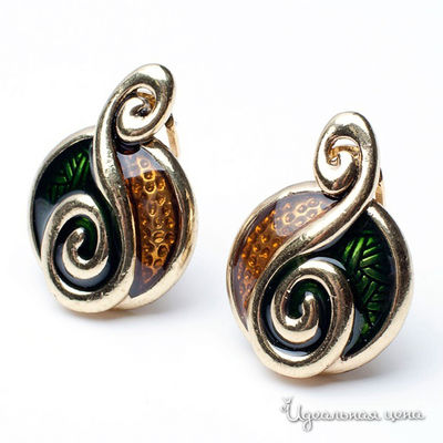 Серьги Migura, цвет цвет зеленый, коричневый