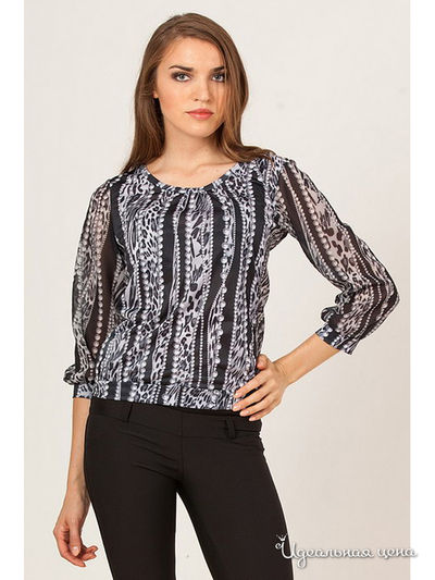 Блуза Remix, цвет черно-молочный,цепи