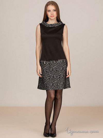 Платье Remix, цвет черный,молочный