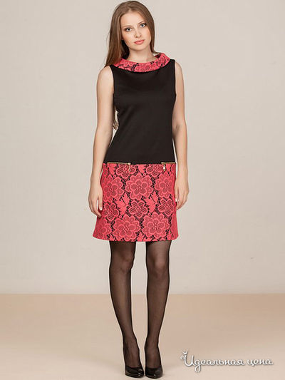 Платье Remix, цвет черный, коралловый