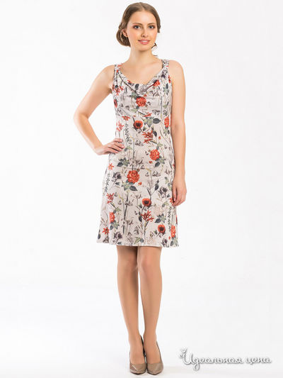 Платье Remix, цвет молочный/ цветочная поляна