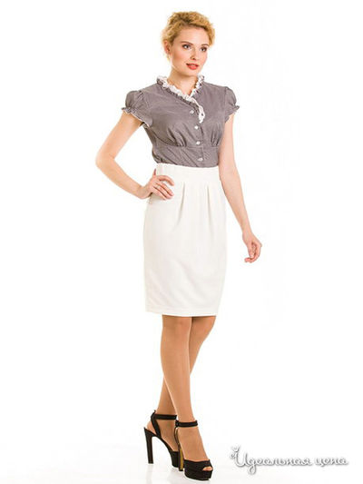 Блуза Remix, цвет клетка черно-белая