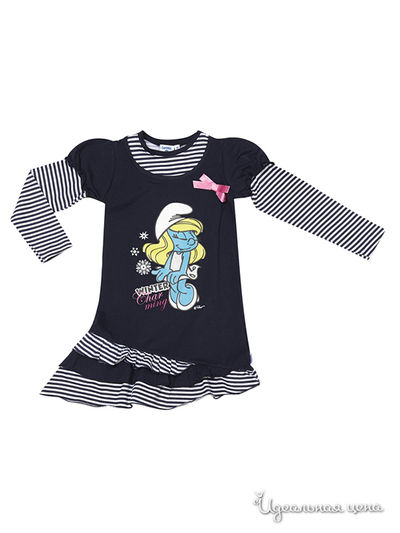 Платье PlayToday, цвет темно-синий, серый, белый