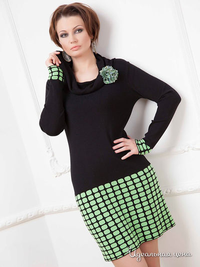 Платье Mono collection, цвет черный, зеленый