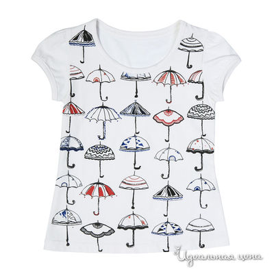 Футболка Button Blue, цвет белый/принт зонтики