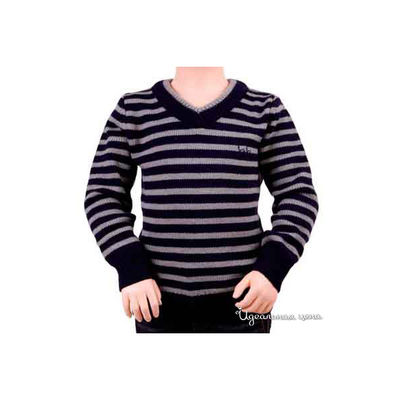 Пуловер Button Blue, цвет т. синий фон/серая полоска