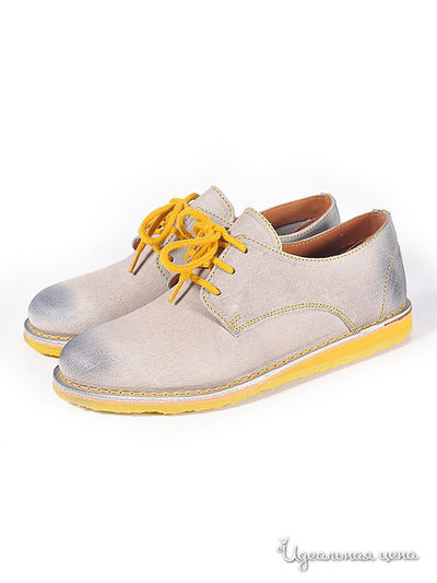 Полуботинки Brudi, цвет серый, желтый