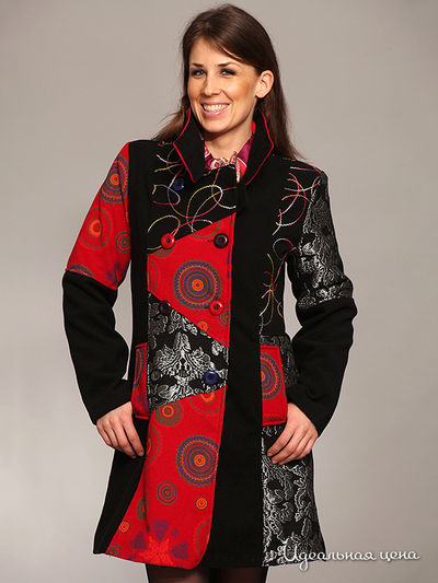 Пальто Jess France, цвет черный, красный