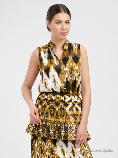 Топ Roberta Biagi, цвет горчичный, белый, черный