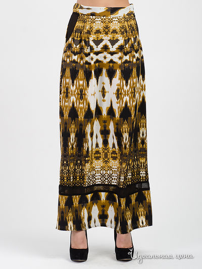 Юбка Roberta Biagi, цвет горчичный, белый, черный