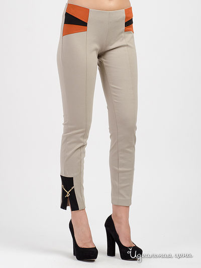 Брюки Roberta Biagi, цвет бежевый, оранжевый, черный