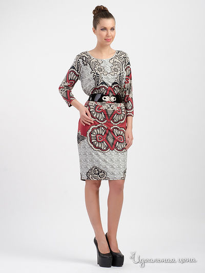 Платье Verda, цвет серый, бордовый