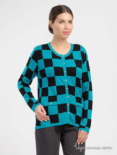 Пуловер Beauty Woman, цвет черный, бирюзовый