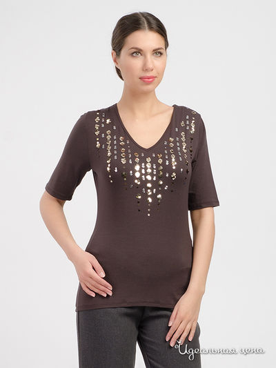 Футболка Evalinka, цвет Коричневый