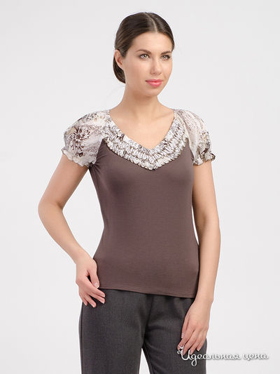 Футболка Evalinka, цвет Коричневый