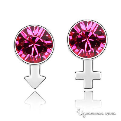 Пусеты Lucky Line, цвет фуксия