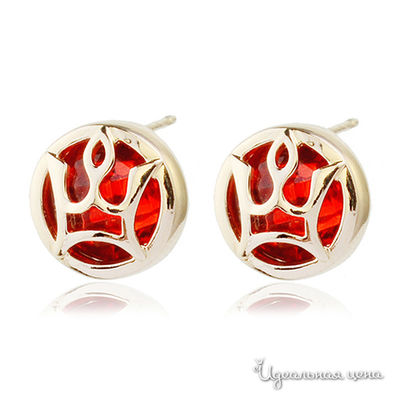 Серьга Lucky Line, цвет гиацинт (красный)