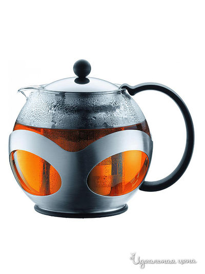 Чайник заварной, 0.5 л Bodum, цвет чёрный, серый