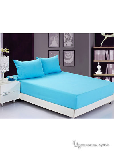 Простыня Valtery, цвет голубой