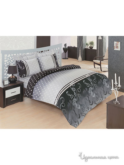 Постельное белье Issimo, цвет черный/серебристый