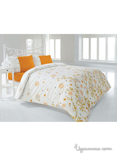 Постельное белье Issimo, цвет оранжевый/белый