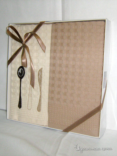 Набор салфеток, 50х70 см Issimo, цвет кремовый/коричневый