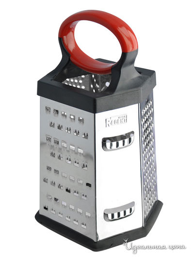 Терка, 21 см Regent, цвет стальной, чёрный, красный