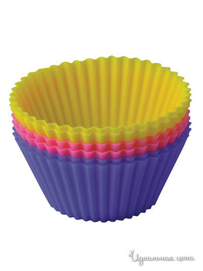 Набор форм для выпечки "Тарталетки", 7х3,5 см Regent, цвет желый, розовый, голубой