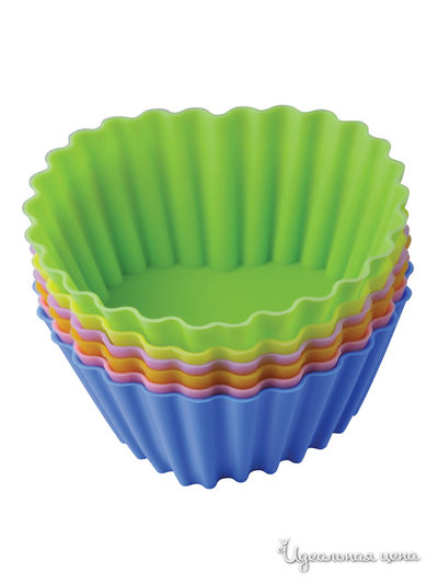 Набор форм для выпечки "Тарталетки-сердца", 8х3,5 см Regent, цвет красный, зеленый, синий