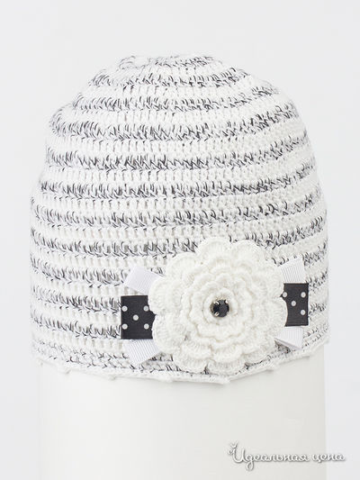 Шапка Happyhats, цвет белый/серый/полоска