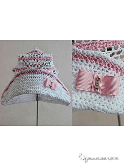 Шляпа Happyhats, цвет белый/розовый, полоса