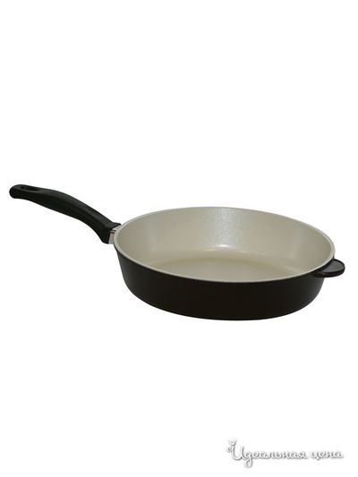 Сковорода 24 см Любава, цвет коричневый, белый