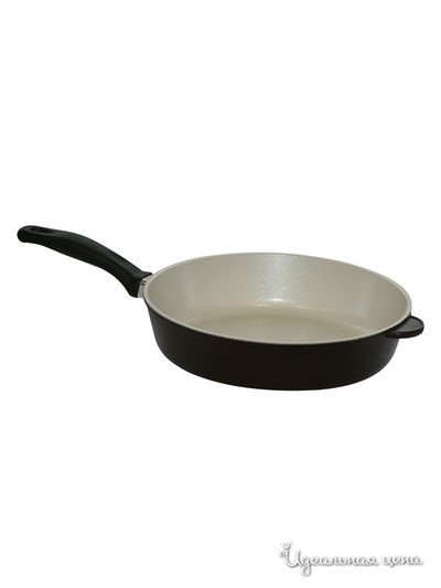 Сковорода 24 см Любава, цвет коричневый, белый