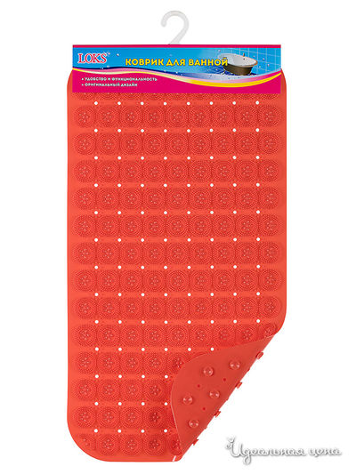 Коврик для ванной, 71x38 Loks, цвет оранжевый