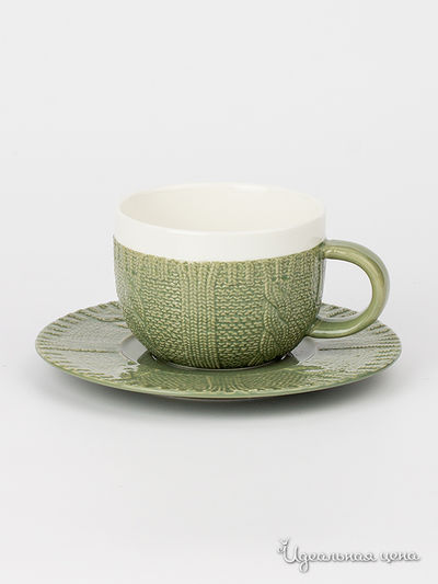 Чашка с блюдцем Nuova R2S, цвет зеленый