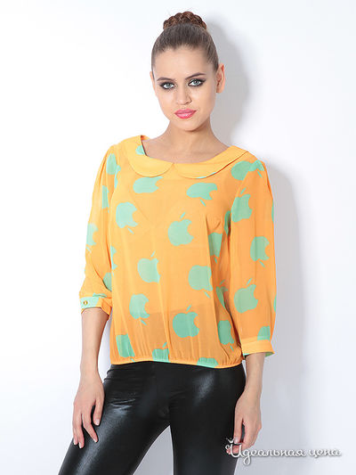 Блуза L.A.V. Fashion, цвет оранжевый, бирюзовый