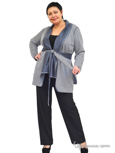 Блуза Ladystyle, цвет синяяс белыми полосами