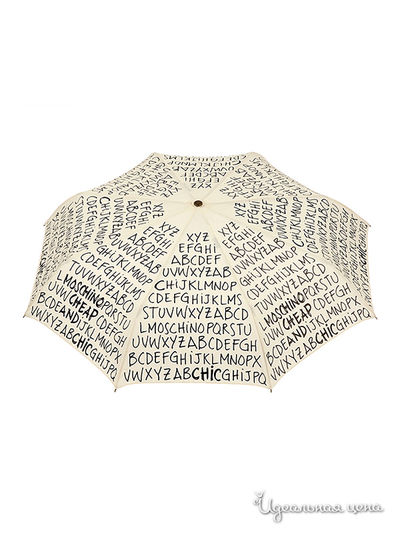 Зонт Moschino, цвет молочный, черный