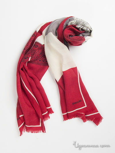 Палантин Pollini, цвет красный, серый