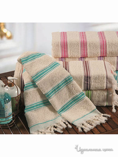 Полотенце Shamrock, цвет крем/зеленый