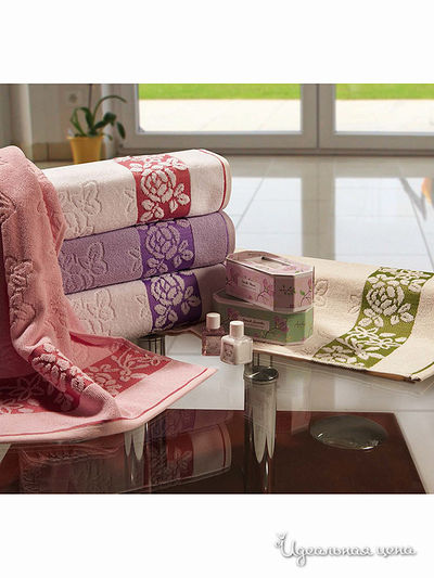 Полотенце Shamrock, цвет белый/розовый