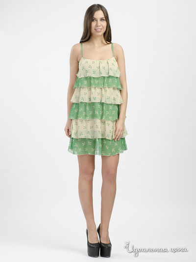 Платье Pois, цвет зеленый/бежевый