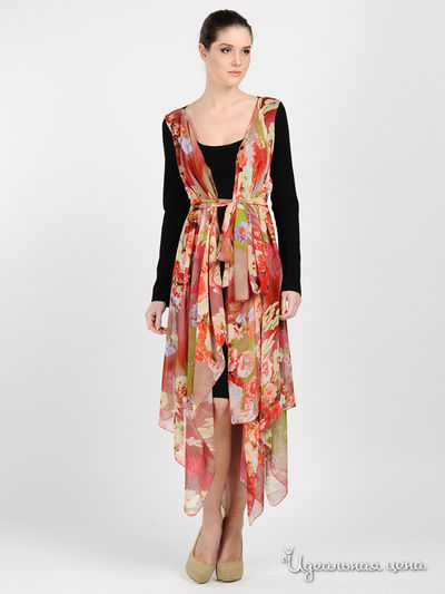 Платье Adzhedo, цвет черный красные цветы