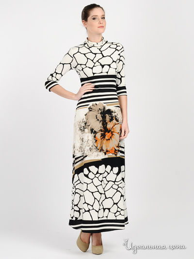 Платье Adzhedo, цвет ч/б цветок черепаха