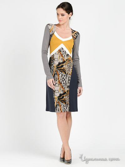 Платье Adzhedo, цвет т.серый цепи горчичный лиф
