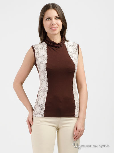 Водолазка Adzhedo, цвет коричневый, бежевый