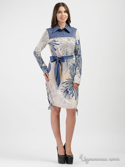 Платье Adzhedo, цвет голубой/бежевый/астра