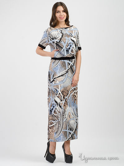 Платье Adzhedo, цвет бежевый, голубой, черный